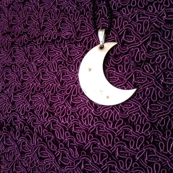 Mirror Crescent Moon Pendant Gypsy Style - Picture 5 of 8